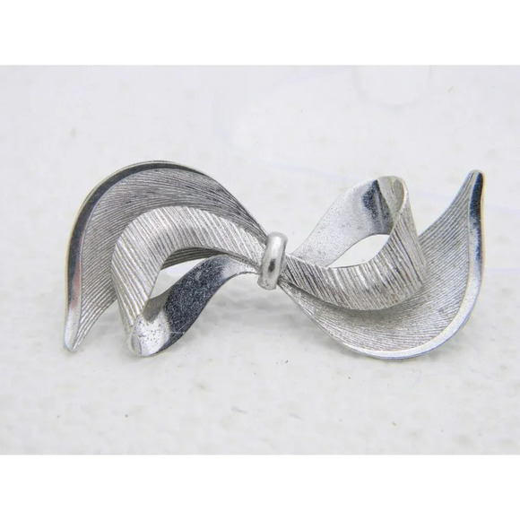 VTG .925 Sterling Silver CARL ART Bow Brooch Pin - Picture 1 of 3